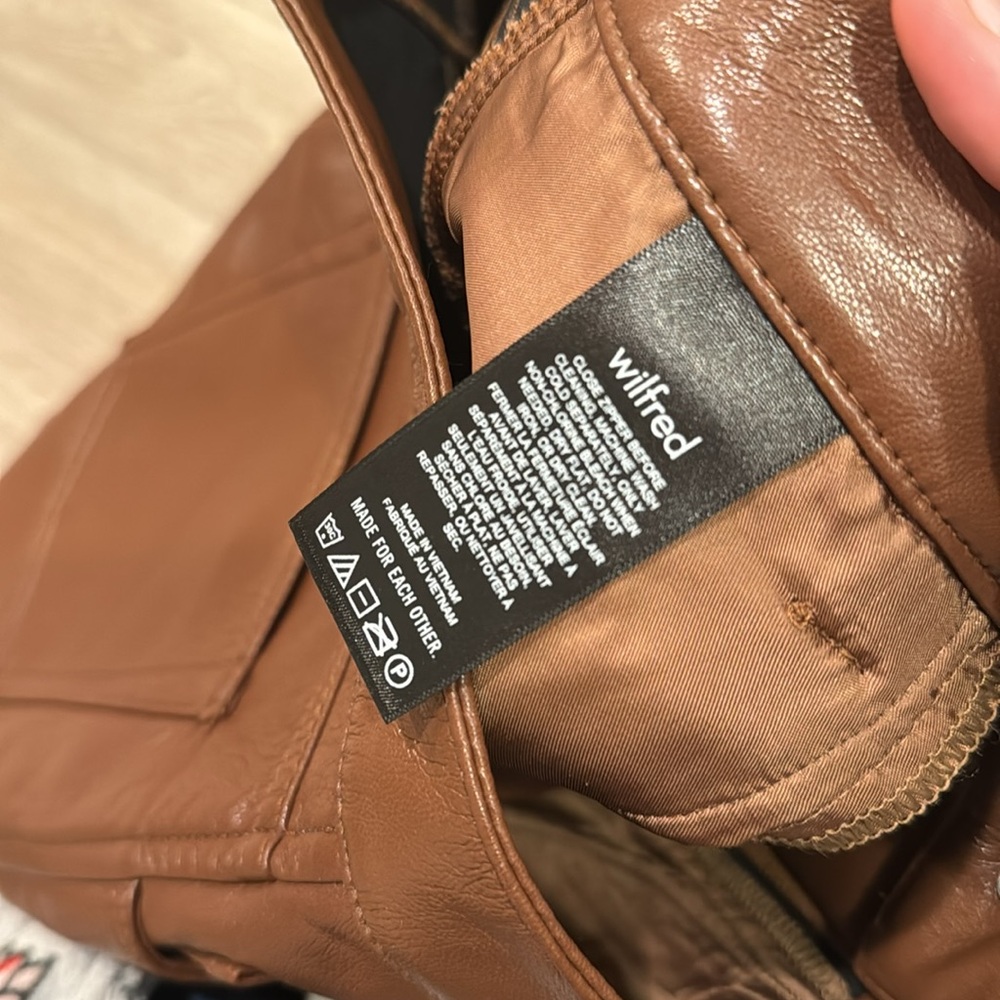 Aritzia Melina Cognac Brown Faux Leather Pants - Picture 6 of 6